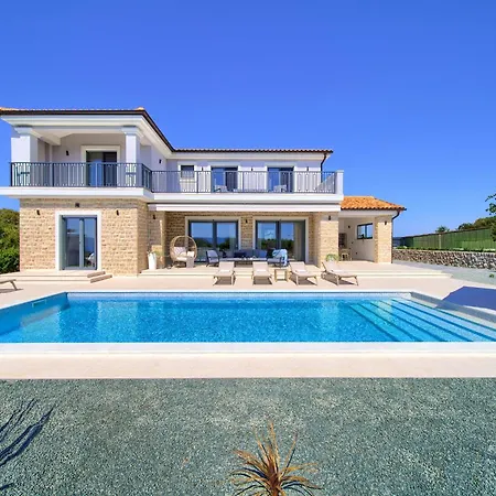 Luxury Harmony With Heated Pool And Seaview Vila Vrh (Krk)